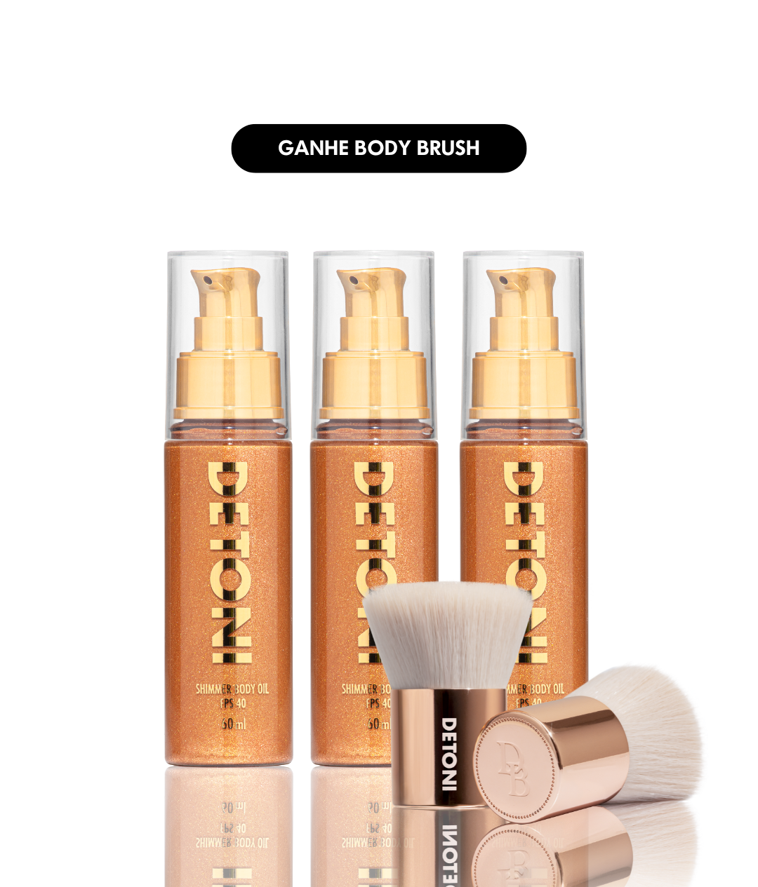 COMBO 3 SHIMMER BODY OIL | GANHE BODY BRUSH